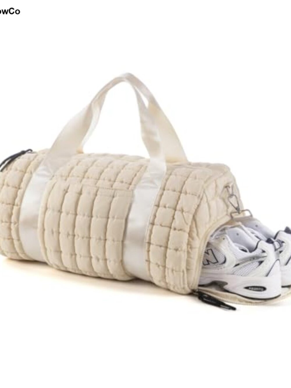 Quilted Duffel Gym Bag Weekender Travel Sports Duffel with Shoe Compartment